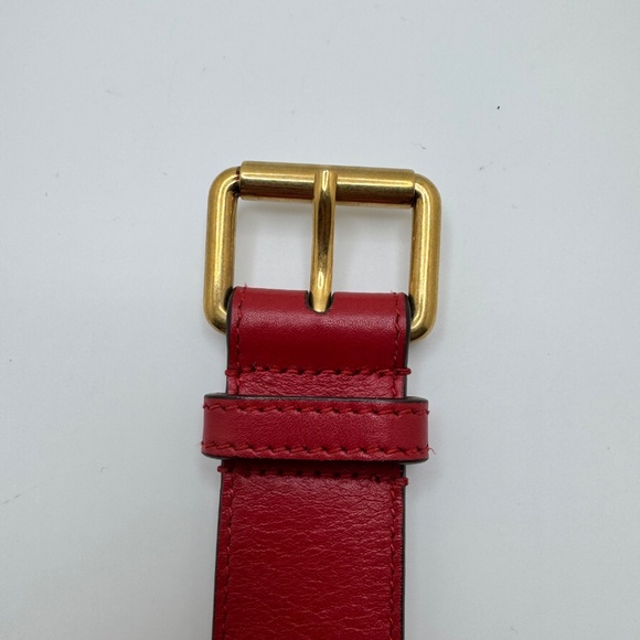 Gucci Marmont Oval Belt Bag Interlocking GG Quilted Leather Red Small 75 cm - Picture 11 of 16